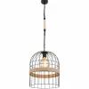 Style Boho-Chic-Luminaires Globo Lighting Suspension Globo HALIA Brun, Noir, 1 lumière