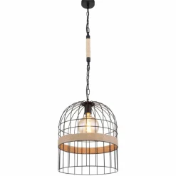 Style Boho-Chic-Luminaires Globo Lighting Suspension Globo HALIA Brun, Noir, 1 lumière