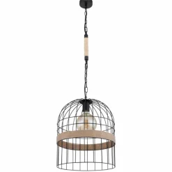 Style Boho-Chic-Luminaires Globo Lighting Suspension Globo HALIA Brun, Noir, 1 lumière