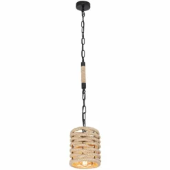 Style Boho-Chic-Luminaires Globo Lighting Suspension Globo HALIA Noir, 1 lumière