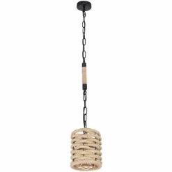 Style Boho-Chic-Luminaires Globo Lighting Suspension Globo HALIA Noir, 1 lumière