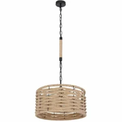 Style Boho-Chic-Luminaires Globo Lighting Suspension Globo HALIA Noir, 1 lumière