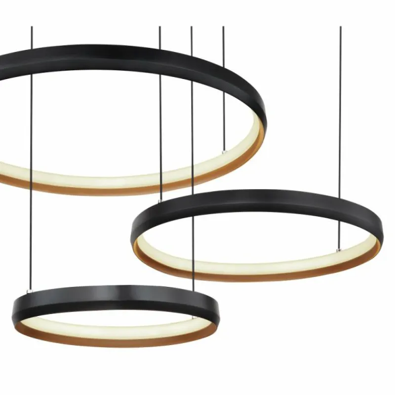 Lampes Dorées-Luminaires Globo Lighting Suspension Globo HALLI LED Noir, 1 lumière, Télécommandes