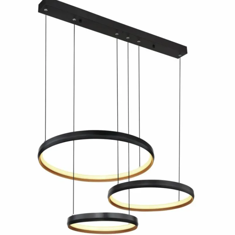 Lampes Dorées-Luminaires Globo Lighting Suspension Globo HALLI LED Noir, 1 lumière, Télécommandes