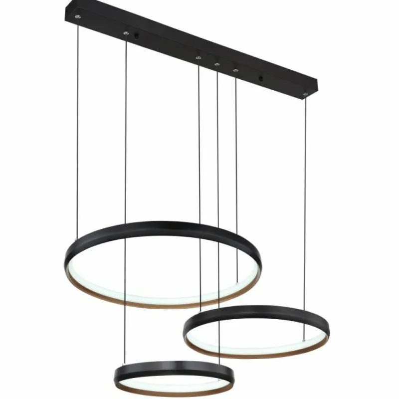 Lampes Dorées-Luminaires Globo Lighting Suspension Globo HALLI LED Noir, 1 lumière, Télécommandes