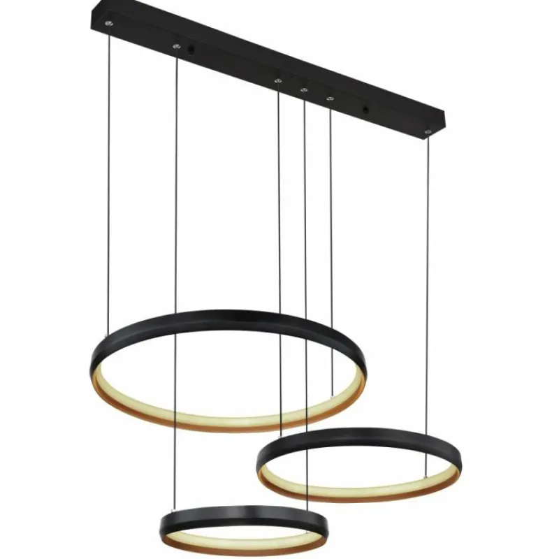Lampes Dorées-Luminaires Globo Lighting Suspension Globo HALLI LED Noir, 1 lumière, Télécommandes