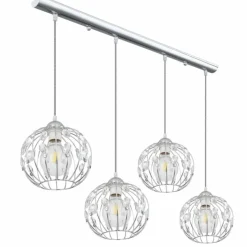 Luminaires Globo Lighting Suspension Globo HANAKO Chrome, 4 lumières* Suspensions