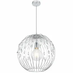 Luminaires Globo Lighting Suspension Globo HANAKO Chrome, 1 lumière* Suspensions