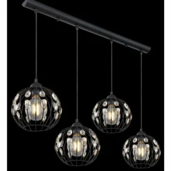 Luminaires Globo Lighting Suspension Globo HANAKO Noir, 4 lumières* Suspensions