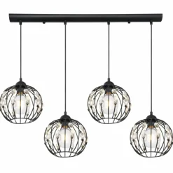 Luminaires Globo Lighting Suspension Globo HANAKO Noir, 4 lumières* Suspensions