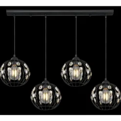 Luminaires Globo Lighting Suspension Globo HANAKO Noir, 4 lumières* Suspensions