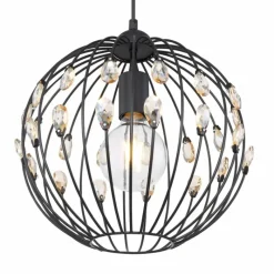 Luminaires Globo Lighting Suspension Globo HANAKO Noir, 1 lumière* Suspensions