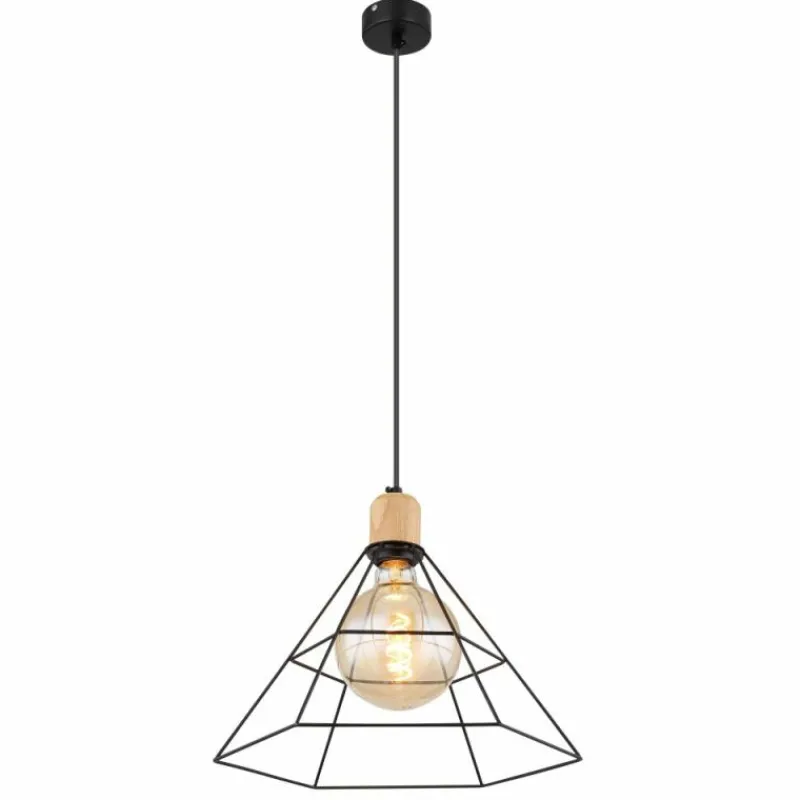 Luminaires Scandinaves-Luminaires Globo Lighting Suspension Globo HELENE Noir, 1 lumière