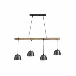Lampes En Bois-Luminaires Globo Lighting Suspension Globo HERMI Ancien, Écru, 4 lumières
