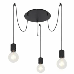 Luminaires Globo Lighting Suspension Globo HERMINE Noir, 3 lumières* Suspensions