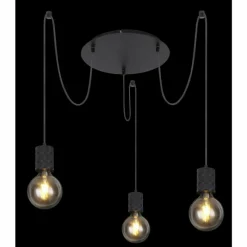 Luminaires Globo Lighting Suspension Globo HERMINE Noir, 3 lumières* Suspensions