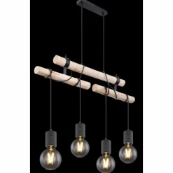 Luminaires Scandinaves-Luminaires Globo Lighting Suspension Globo HERMINE Noir, 4 lumières