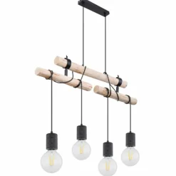 Luminaires Scandinaves-Luminaires Globo Lighting Suspension Globo HERMINE Noir, 4 lumières