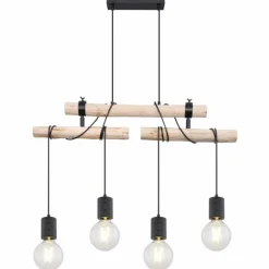 Luminaires Scandinaves-Luminaires Globo Lighting Suspension Globo HERMINE Noir, 4 lumières