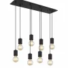 Luminaires Globo Lighting Suspension Globo HERMINE Noir, 8 lumières* Suspensions