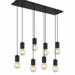Luminaires Globo Lighting Suspension Globo HERMINE Noir, 8 lumières* Suspensions