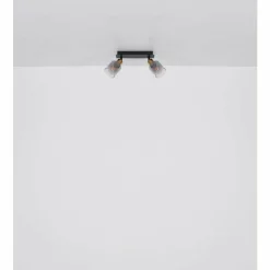 Suspension Verre Fumé-Luminaires Globo Lighting Suspension Globo HOLLSY Noir, 4 lumières