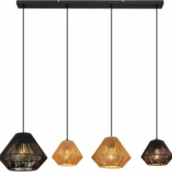 Lampes Vintages & Rétros-Luminaires Globo Lighting Suspension Globo HOUDINI Noir, 4 lumières