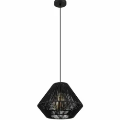 Lampes Vintages & Rétros-Luminaires Globo Lighting Suspension Globo HOUDINI Noir, 1 lumière