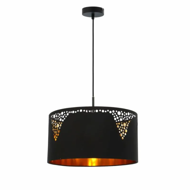 Lampes En Tissu-Luminaires Globo Lighting Suspension Globo INGEBORG Noir, 1 lumière