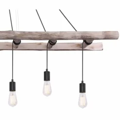 Lampes Vintages & Rétros-Luminaires Globo Lighting Suspension Globo IRMGARD Bois clair, Noir, 6 lumières