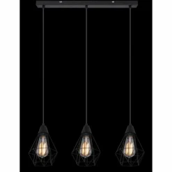 Lampes Vintages & Rétros-Luminaires Globo Lighting Suspension Globo ISABELLA Noir, 3 lumières