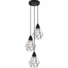 Lampes Vintages & Rétros-Luminaires Globo Lighting Suspension Globo ISABELLA Noir, 3 lumières