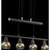 Luminaires Antiques-Luminaires Globo Lighting Suspension Globo Isla LED Bronze, 4 lumières