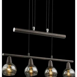Luminaires Antiques-Luminaires Globo Lighting Suspension Globo Isla LED Bronze, 4 lumières