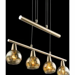 Luminaires Antiques-Luminaires Globo Lighting Suspension Globo Isla LED Bronze, 4 lumières
