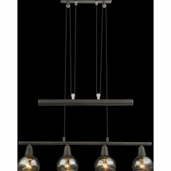 Luminaires Antiques-Luminaires Globo Lighting Suspension Globo Isla LED Bronze, 4 lumières