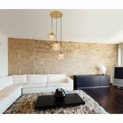 Luminaires Globo Lighting Suspension Globo JAMESSA Laiton, 3 lumières