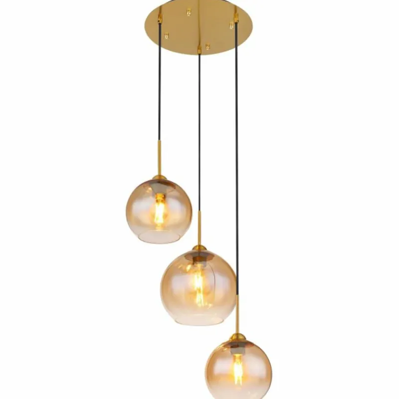 Luminaires Globo Lighting Suspension Globo JAMESSA Laiton, 3 lumières