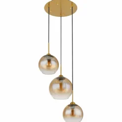 Luminaires Globo Lighting Suspension Globo JAMESSA Laiton, 3 lumières