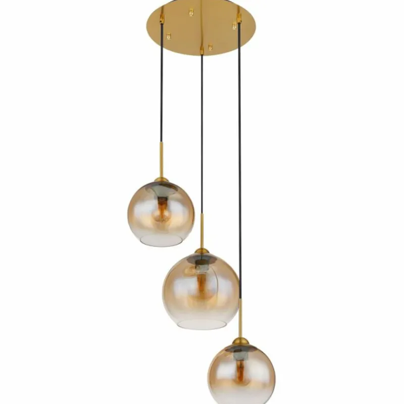 Luminaires Globo Lighting Suspension Globo JAMESSA Laiton, 3 lumières