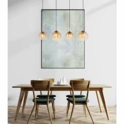 Luminaires Globo Lighting Suspension Globo JAMESSA Laiton, 4 lumières