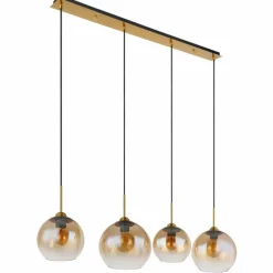 Luminaires Globo Lighting Suspension Globo JAMESSA Laiton, 4 lumières