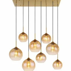 Luminaires Globo Lighting Suspension Globo JAMESSA Laiton, 8 lumières