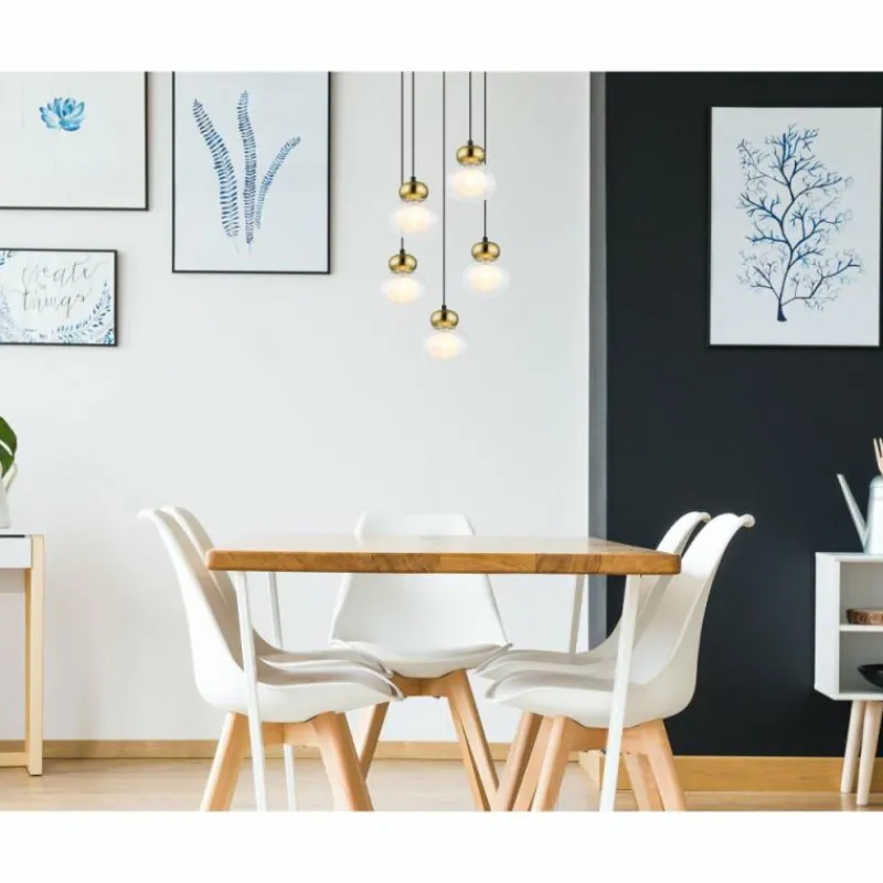 Luminaires Globo Lighting Suspension Globo JAUCY Bronze, Noir, 5 lumières