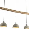 Lampes En Bois-Luminaires Globo Lighting Suspension Globo Jebel Bois foncé, Nickel mat, 3 lumières