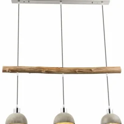 Lampes En Bois-Luminaires Globo Lighting Suspension Globo Jebel Bois foncé, Nickel mat, 3 lumières