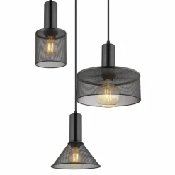 Luminaires Globo Lighting Suspension Globo JEDD Noir, 3 lumières* Suspensions