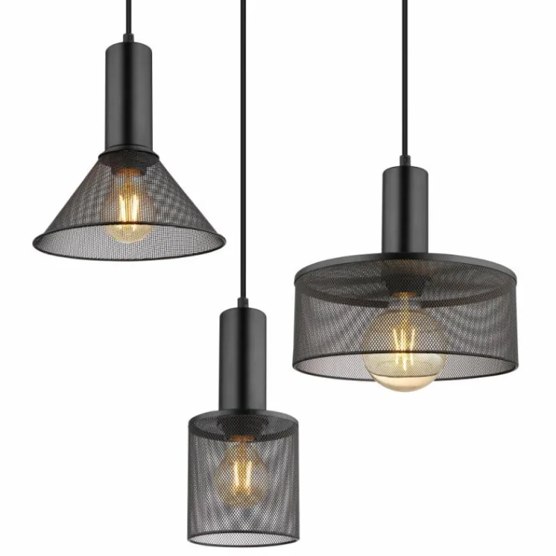 Luminaires Globo Lighting Suspension Globo JEDD Noir, 6 lumières* Suspensions