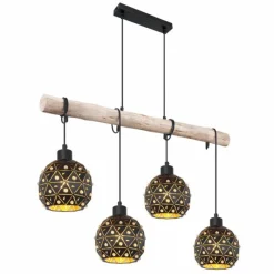 Lampes Dorées-Luminaires Globo Lighting Suspension Globo JODIE Or, Noir, 4 lumières