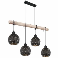 Lampes Dorées-Luminaires Globo Lighting Suspension Globo JODIE Or, Noir, 4 lumières